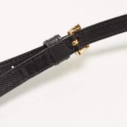Prada Black Saffiano Lux Leather Logo Flap Clutch Bag