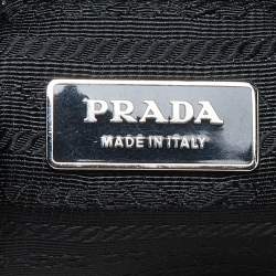 Pre Owned Prada Black Woven Leather Shopper Tote