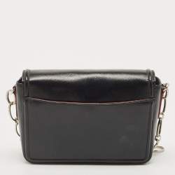 Pre Owned Prada Black Saffiano Patent Leather Sound Chain Shoulder Bag