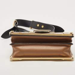 Prada Black/Brown Leather Cahier Shoulder Bag