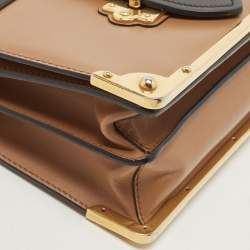 Prada Black/Brown Leather Cahier Shoulder Bag