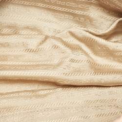 مملوكة مسبقًا Prada Beige Gaufre Leather Logo Flap Chain Shoulder Bag