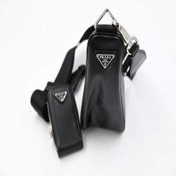 Pre Owned Prada Black Leather Triangle Bag