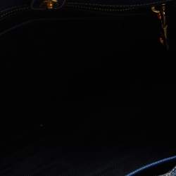 Pre Owned Prada Blue/Turquoise Saffiano Lux Leather Galleria Tote
