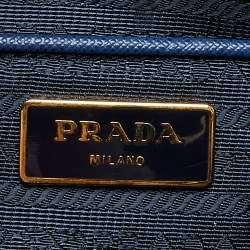 Pre Owned Prada Blue/Turquoise Saffiano Lux Leather Galleria Tote