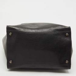 Pre Owned Prada Black Leather Medium Twin Pocket Double Handle Tote