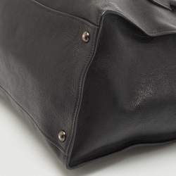 Pre Owned Prada Black Leather Medium Twin Pocket Double Handle Tote