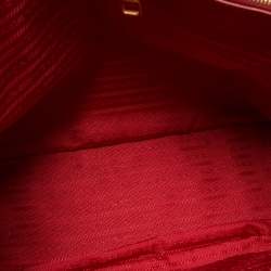 Pre Owned Prada  Red Saffiano Lux Leather Large Galleria Double Zip Tote