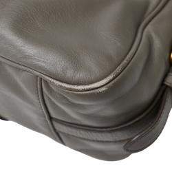 Prada Grey Leather logo Handbag