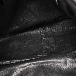 Pre Owned Prada Black Python, Lizard and Leather Buckle Pocket Tote