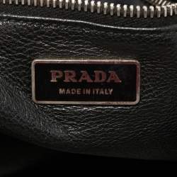 Pre Owned Prada Black Python, Lizard and Leather Buckle Pocket Tote