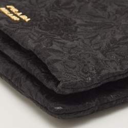 Prada Black Wool Foldover Clutch