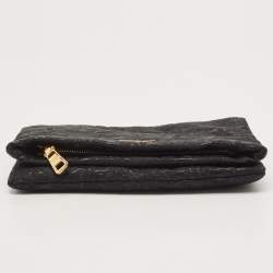 Prada Black Wool Foldover Clutch
