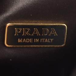 Prada Black Wool Foldover Clutch