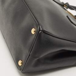 Pre Owned Prada Black Saffiano Lux Leather Small Galleria Tote