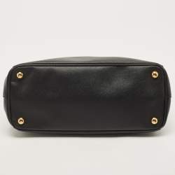 Pre Owned Prada Black Saffiano Lux Leather Small Galleria Tote