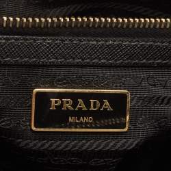 Pre Owned Prada Black Saffiano Lux Leather Small Galleria Tote