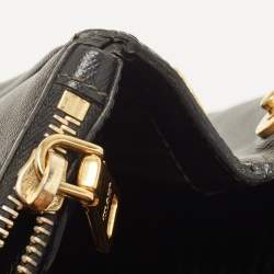 Pre Owned Prada Black Saffiano Lux Leather Small Galleria Tote