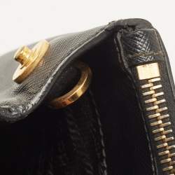 Pre Owned Prada Black Saffiano Lux Leather Small Galleria Tote