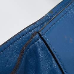 Pre Owned Prada Blue Leather Front Pocket Wing Tote