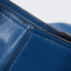 Pre Owned Prada Blue Leather Front Pocket Wing Tote