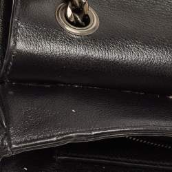 Pre Owned Prada Black Glace Leather Studded Flap Shoulder Bag