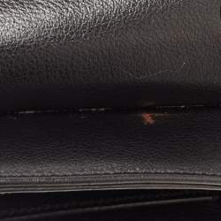 Pre Owned Prada Black Glace Leather Studded Flap Shoulder Bag