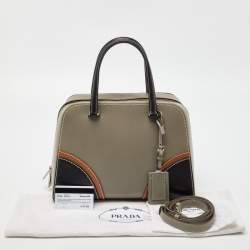 Pre Owned Prada Tricolor Bauletto Vitello Leather Satchel