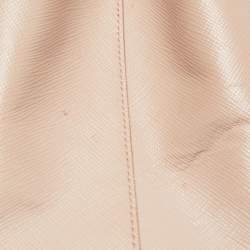 Pre Owned Prada Light Pink Saffiano Lux Leather Medium Double Zip Tote