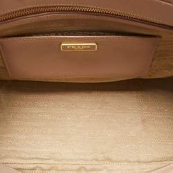 Pre Owned Prada Light Pink Saffiano Lux Leather Medium Double Zip Tote