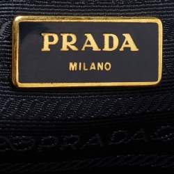 Pre Owned Prada Navy Blue Saffiano Lux Leather Large Galleria Double Zip Tote