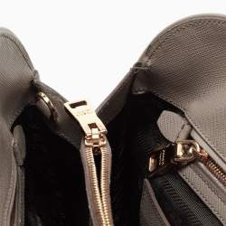 Pre Owned Prada Grey Saffiano Lux Leather Dome Satchel