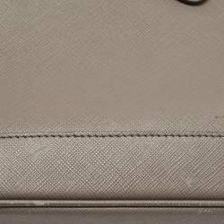Pre Owned Prada Grey Saffiano Lux Leather Dome Satchel