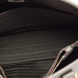 Pre Owned Prada Grey Saffiano Lux Leather Dome Satchel