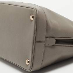 Pre Owned Prada Grey Saffiano Lux Leather Dome Satchel