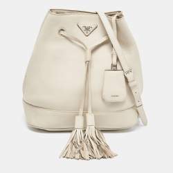 Leather crossbody bag Prada White in Leather - 29881699