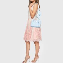 Pre Owned Prada Blue Saffiano Leather Mini Galleria Open Tote