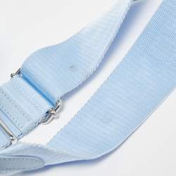 Pre Owned Prada Blue Saffiano Leather Mini Galleria Open Tote