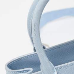 Pre Owned Prada Blue Saffiano Leather Mini Galleria Open Tote