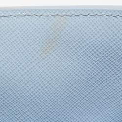 Pre Owned Prada Blue Saffiano Leather Mini Galleria Open Tote