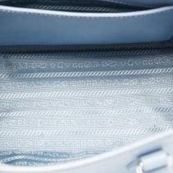 Pre Owned Prada Blue Saffiano Leather Mini Galleria Open Tote