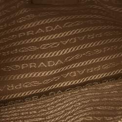 Prada Tan Lasercut Saffiano Leather Open Tote