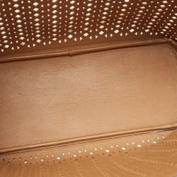 Prada Tan Lasercut Saffiano Leather Open Tote