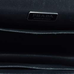 Prada Black/Metallic Saffiano Lux and Patent Leather Cahier Bag