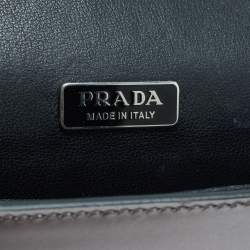 Prada Black/Metallic Saffiano Lux and Patent Leather Cahier Bag