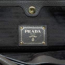 Pre Owned Prada Dark Grey Vitello Diano Leather Shopper Tote