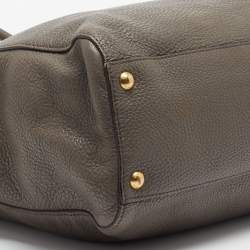 Pre Owned Prada Dark Grey Vitello Diano Leather Shopper Tote