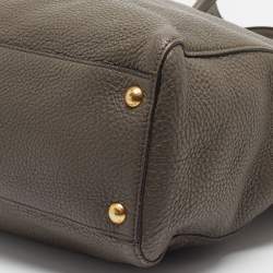 Pre Owned Prada Dark Grey Vitello Diano Leather Shopper Tote