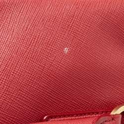 Pre Owned Prada Red Leather Medium Galleria Tote Bag