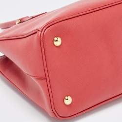 Pre Owned Prada Red Leather Medium Galleria Tote Bag